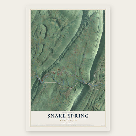 Snake Spring, Pennsylvania map print, the full design
