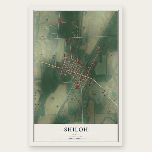 Shiloh, Ohio map print, the full design