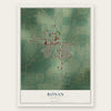Ronan, Montana map print, the full design