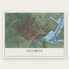 Elizabeth, New Jersey map print, the full design