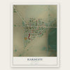 Hardesty, Oklahoma map print, the full design