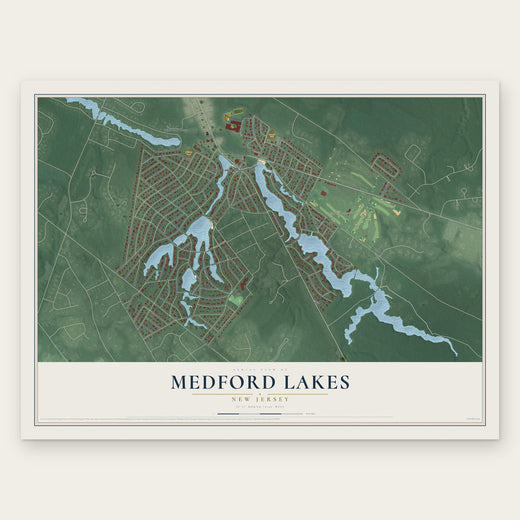 Medford Lakes, New Jersey map print, the full design