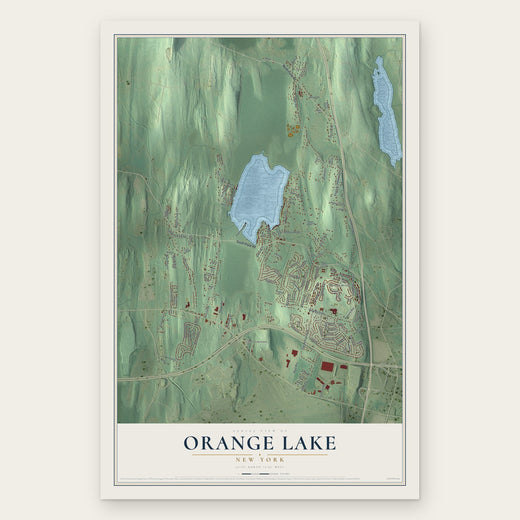 Orange Lake, New York map print, the full design