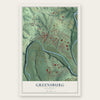 Greensburg, Kentucky map print, the full design