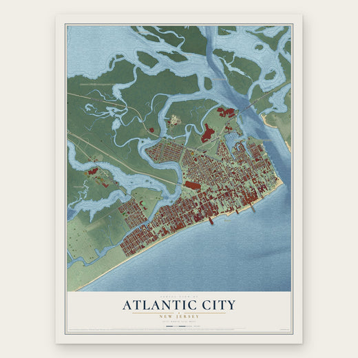 Atlantic City, New Jersey map print, the full design