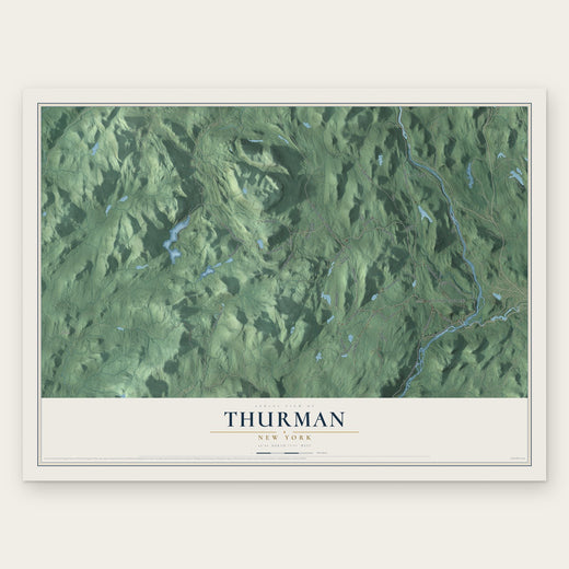 Thurman, New York map print, the full design
