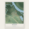 Benton, Alabama map print, the full design