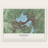 Madison, Wisconsin map print, the full design