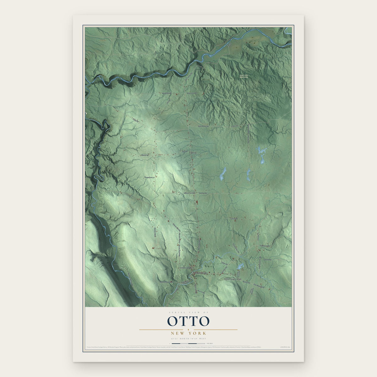 Otto, New York map print, the full design