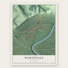 Worthville, Kentucky map print, the full design