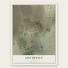 Los Ybanez, Texas map print, the full design