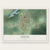 Roscoe, South Dakota map print, the full design