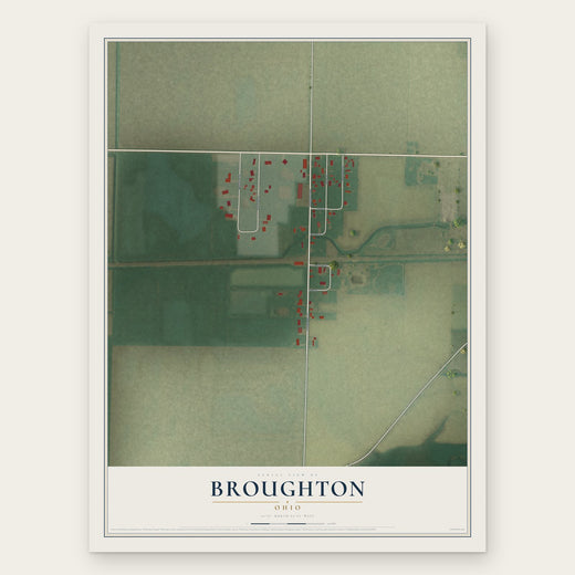 Broughton, Ohio map print, the full design