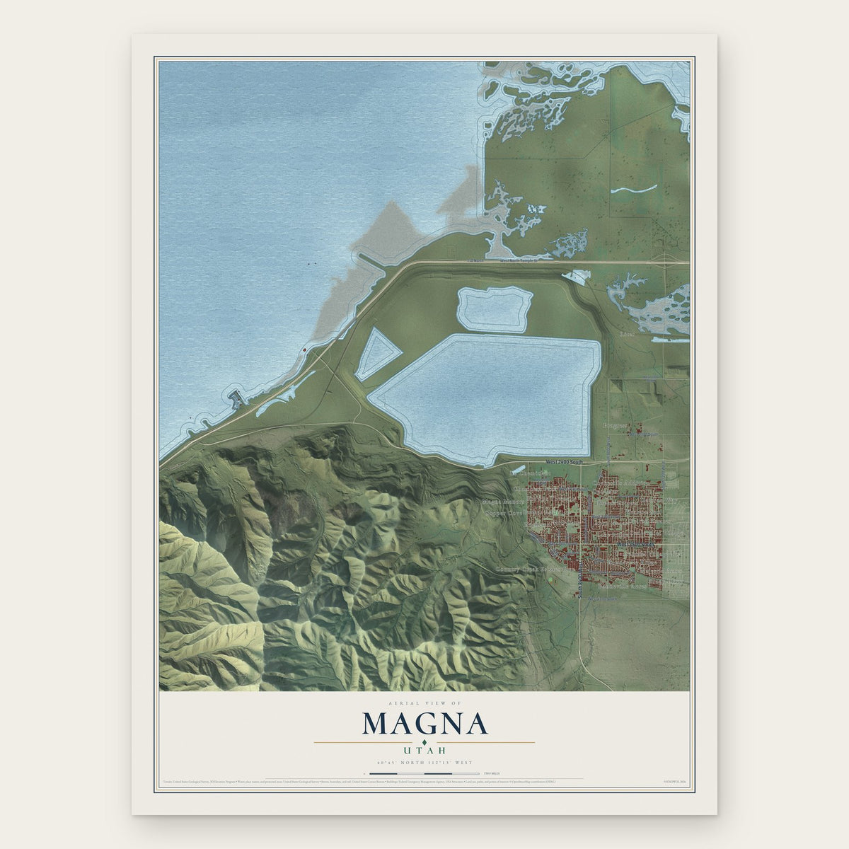 Magna, Utah map print, the full design