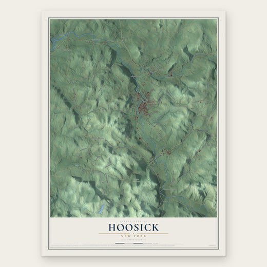 Hoosick, New York map print, the full design