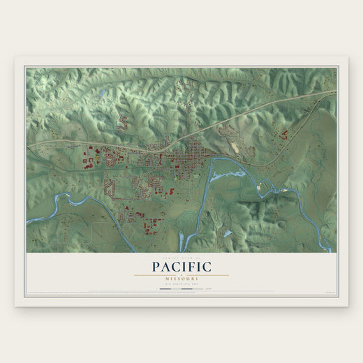 Pacific, Missouri map print, the full design
