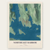 Northeast Harbor, Maine map print, the full design
