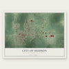 Hudson, Michigan map print, the full design