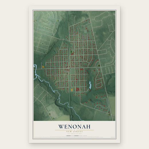 Wenonah, New Jersey map print, the full design
