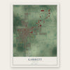 Garrett, Indiana map print, the full design