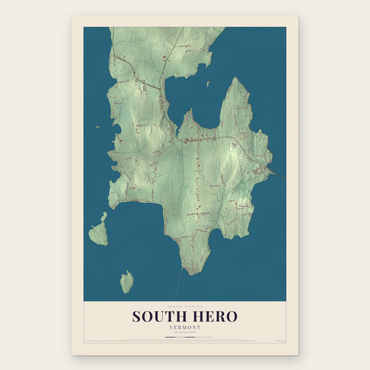 South Hero, Vermont map print, the full design