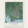 Mystic Island, New Jersey map print, the full design