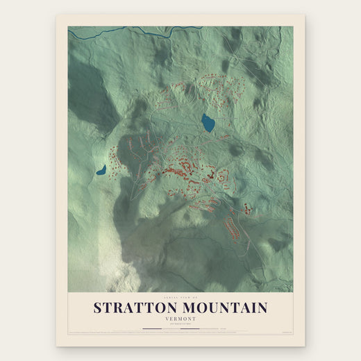 Stratton Mountain, Vermont map print, the full design