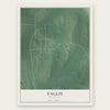 Fallis, Oklahoma map print, the full design