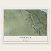 Fort Peck, Montana map print, the full design