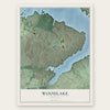 Woodlake, Virginia map print, the full design