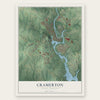 Cramerton, North Carolina map print, the full design