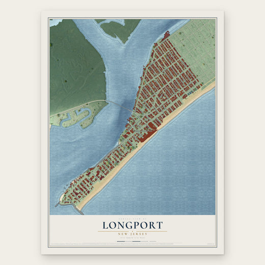 Longport, New Jersey map print, the full design