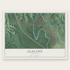Clay City, Kentucky map print, the full design
