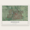 Birmingham, Michigan map print, the full design