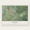 Roxana, Illinois map print, the full design