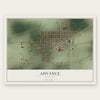 Advance, Missouri map print, the full design