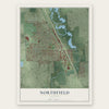 Northfield, Illinois map print, the full design