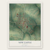 New Castle, Kentucky map print, the full design