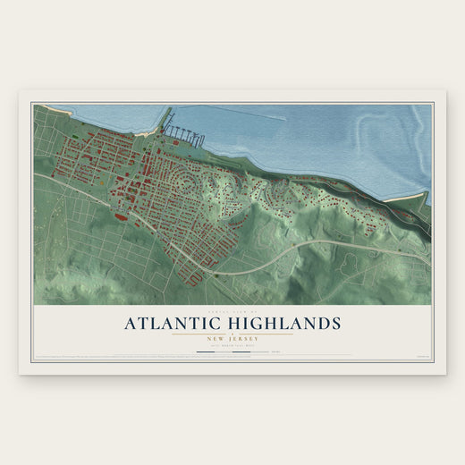 Atlantic Highlands, New Jersey map print, the full design