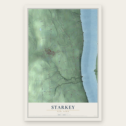 Starkey, New York map print, the full design