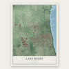 Lake Bluff, Illinois map print, the full design