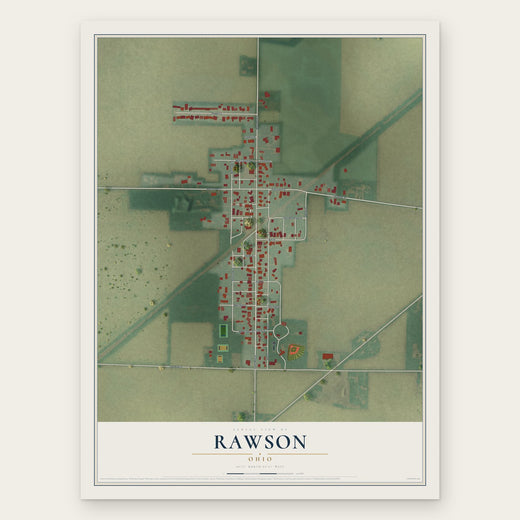 Rawson, Ohio map print, the full design