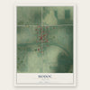 Modoc, Indiana map print, the full design