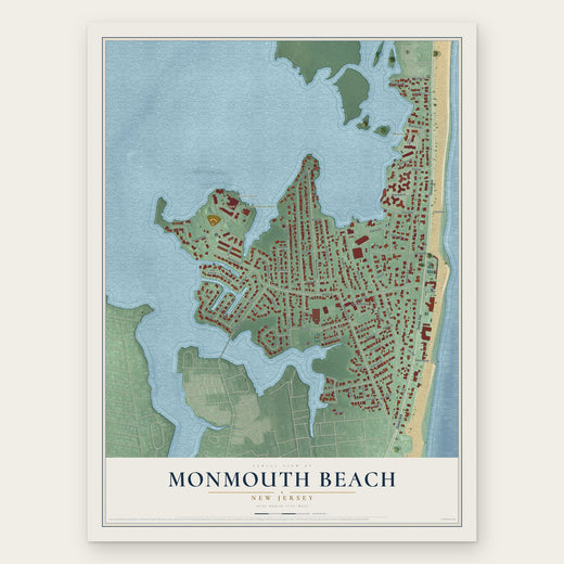 Monmouth Beach, New Jersey map print, the full design