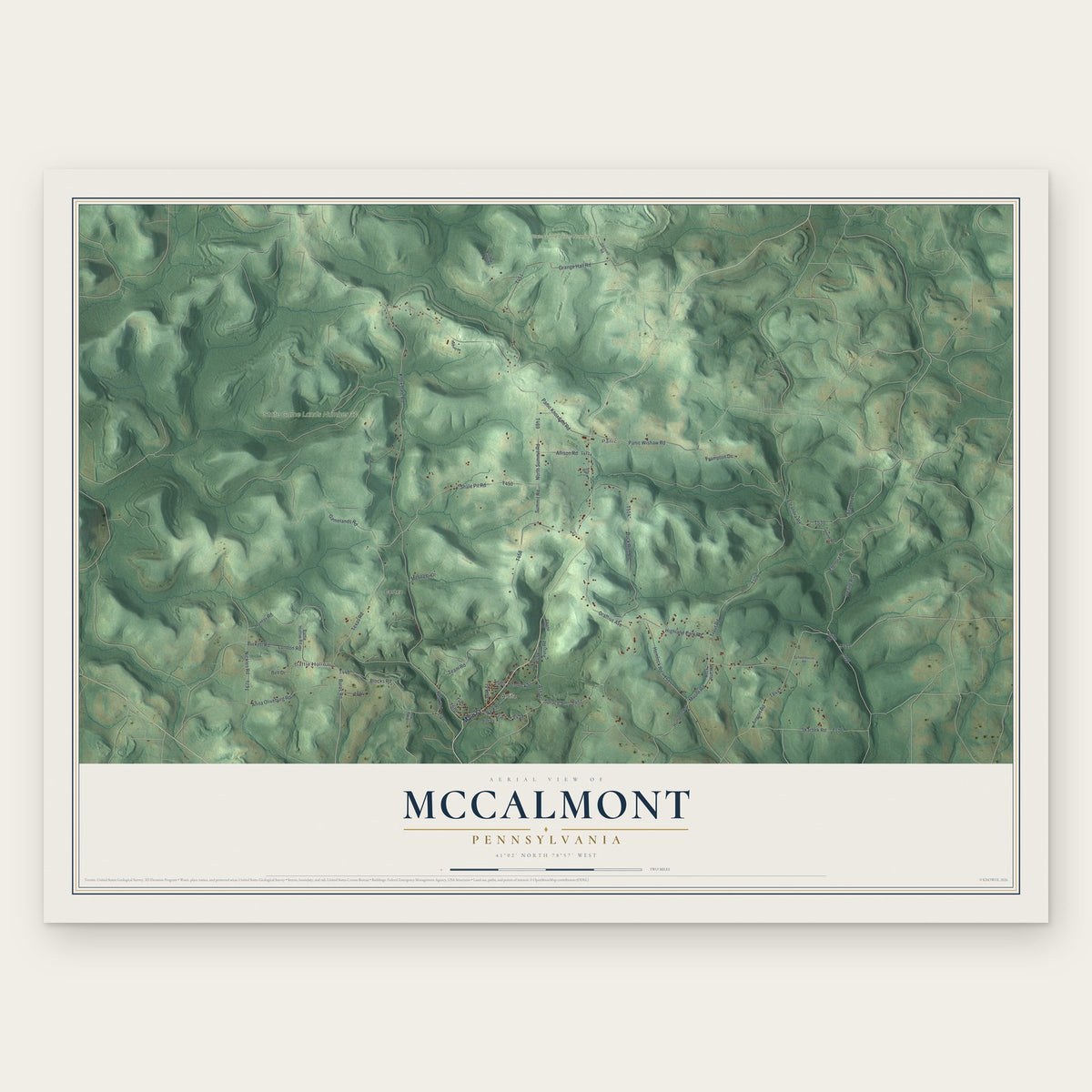 McCalmont, Pennsylvania map print, the full design