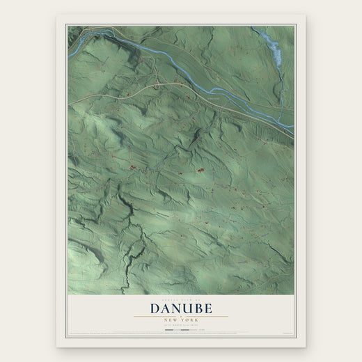 Danube, New York map print, the full design