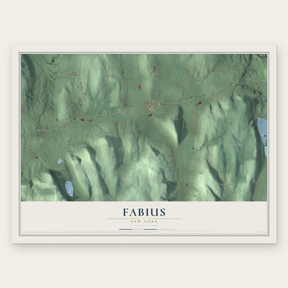 Fabius, New York map print, the full design