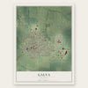 Galva, Illinois map print, the full design