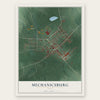 Mechanicsburg, Ohio map print, the full design