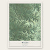 Wells, Wisconsin map print, the full design